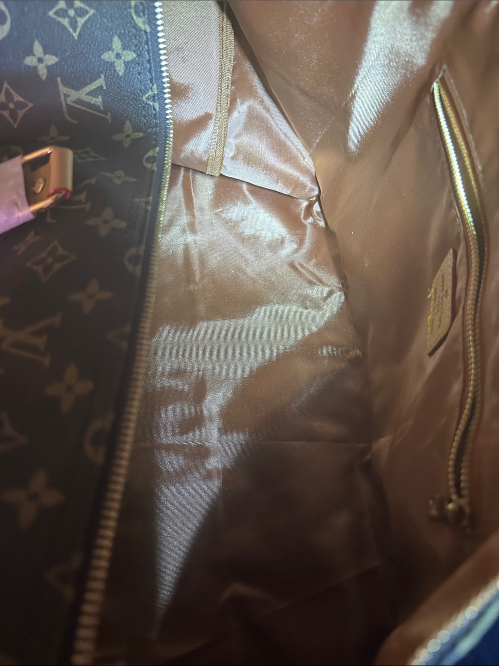 Louis Vuitton Brown Monogram Keepall 55 Bandelouliere Duffel w/Vachetta Trim - Picture 11 of 13